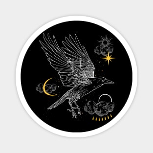 Crow In The Clouds Magnet